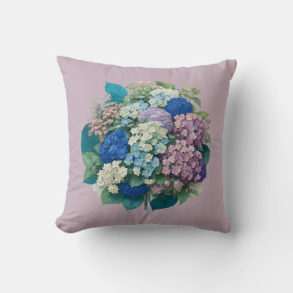 Bouquet von Hydrangeas Pink Blue Throw Kissen