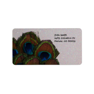 Bouquet von Peacock Feathers mit White Adressaufkleber