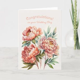 Bouquet von Pink Peonies Hochzeitsgratulation Karte
