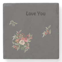 Bouquet von Rose Stone Untersetzer