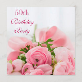 Bouquet von Rosen 50. Geburtstag Einladung