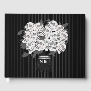Bouquet von Skull-Rose Black & White Wedding Gästebuch