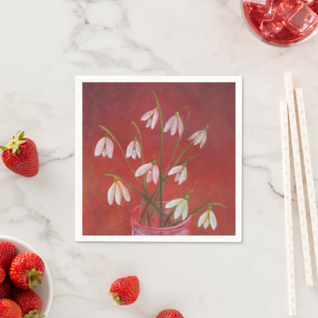Bouquet von Snowdrops Serviette (Beispiel)
