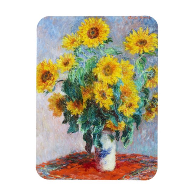 Bouquet von Sonnenblumen, 1880 Claude Monet Magnet (Vertikal)