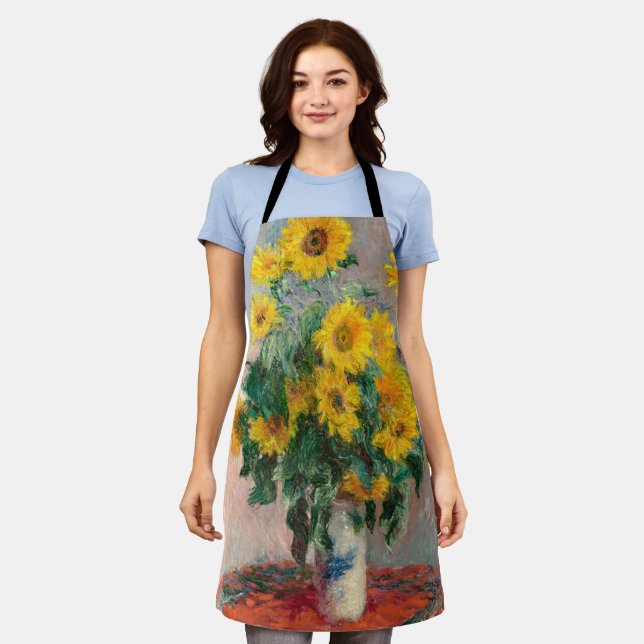 Bouquet von Sonnenblumen von Monet Impressionist A Schürze (Getragen)