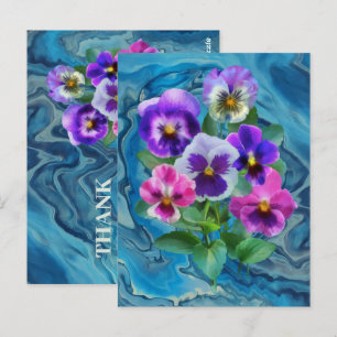 Bouquet von Violets Pansy Blume DANKE Postkarte