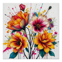 bouquet wall art poster