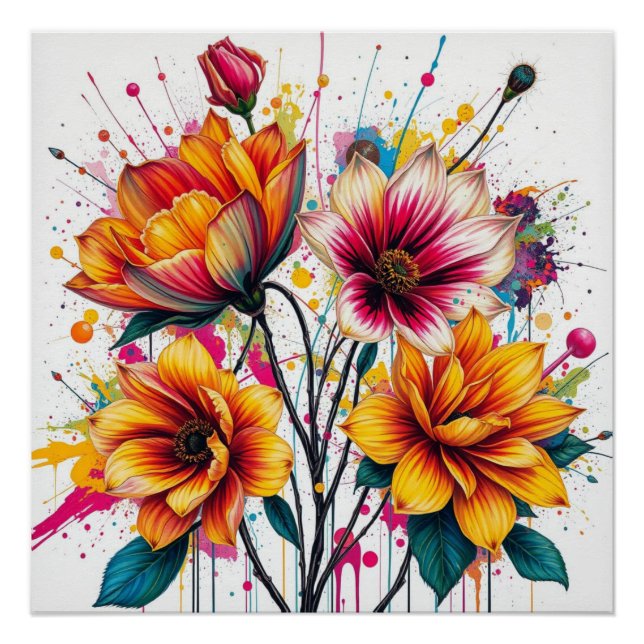 bouquet wall art poster (Vorderseite)
