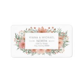 Bouquet Wedding Blush ID654 Adressaufkleber