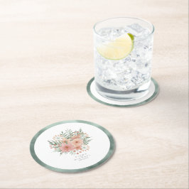 Bouquet Wedding Blush ID654 Runder Pappuntersetzer