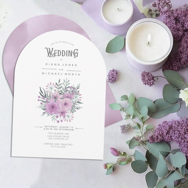 Bouquet Wedding Lilac Arch ID654 Einladung (Von Creator hochgeladen)