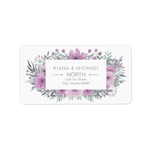 Bouquet Wedding Lilac ID654 Adressaufkleber