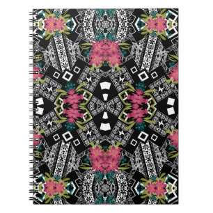 Bouquets aus rosa Blume Blume auf geometrisch Notizblock