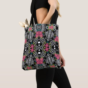 Bouquets aus rosa Blume Blume auf geometrisch Tasche
