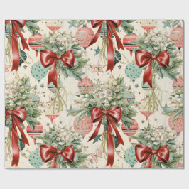 Bouquets & Baubles Retro Weihnachtswackelpapier Geschenkpapier