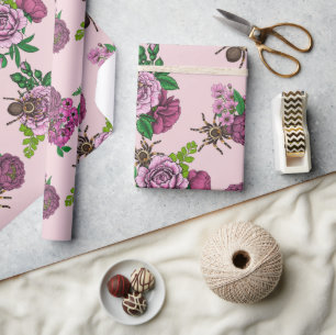 Bouquets und Tarantula Geschenkpapier