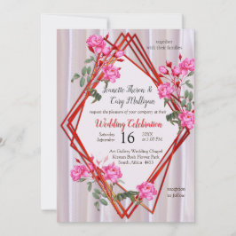 Bouquets von mehrfarbigen Rose auf Seidentexturen Einladung