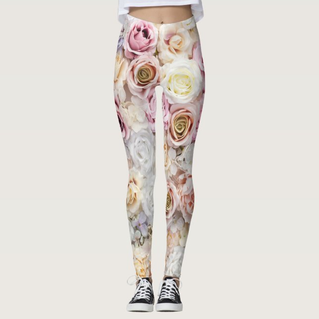 Bouquets von Rose 1 Leggings (Vorderseite)
