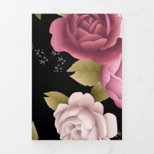 Bouquets von Rose 3 Dreifach Gefaltete Urlaubskarte