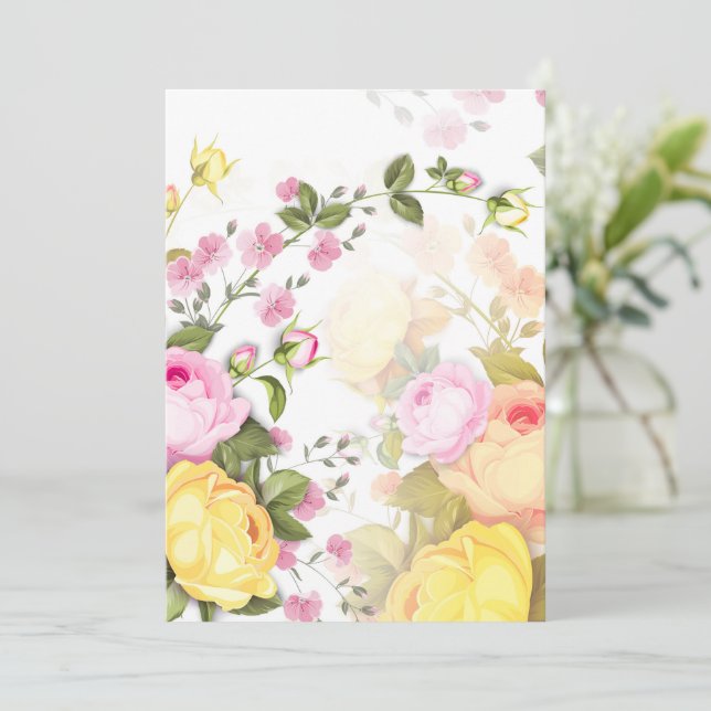 Bouquets von Rose 4 Dankeskarte (Stehend Vorderseite)