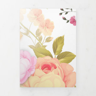 Bouquets von Rose 4 Dreifach Gefaltete Urlaubskarte