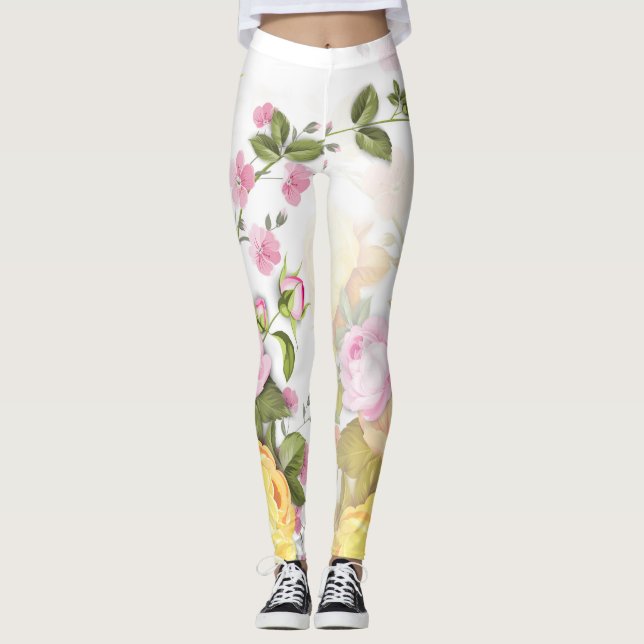 Bouquets von Rose 4 Leggings (Vorderseite)