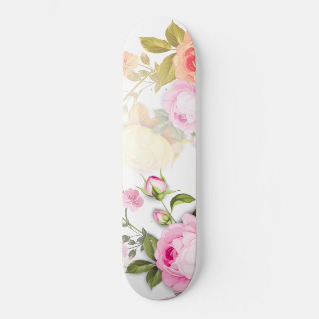 Bouquets von Rose 4 Skateboard (Vorderseite)