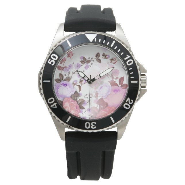 Bouquets von Rose 5 Armbanduhr (Vorderseite)