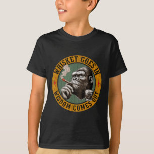 Bourbon geht in Weisheit kommt aus AffenWhiskey T-Shirt