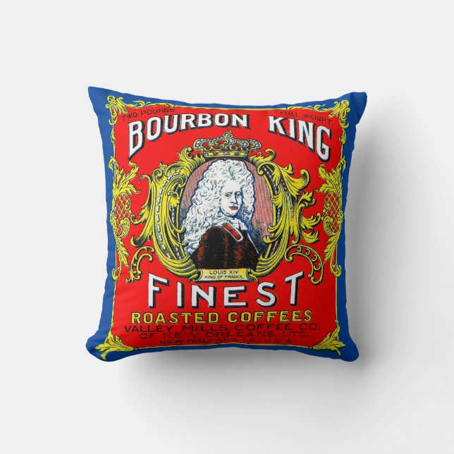 Bourbon King Finest geröstete Kaffees Kissen (Vorderseite)