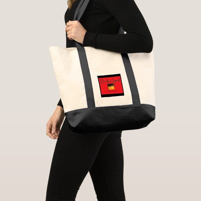 Bourbon Legende mit Whiskey Graphic Large Tote Bag Tragetasche (Vorderseite (Produkt))