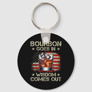 Bourbon Rein, Weisheit Raus Whiskey USA-Flagge Schlüsselanhänger