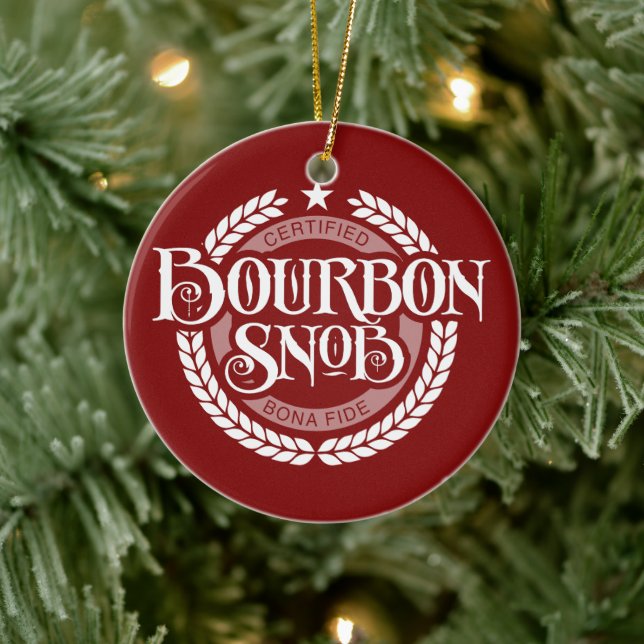 Bourbon Snob - lustiger Whiskeytrinker Keramik Ornament (Baum)