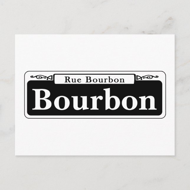 Bourbon St., New Orleans Street Sign Postkarte (Vorderseite)