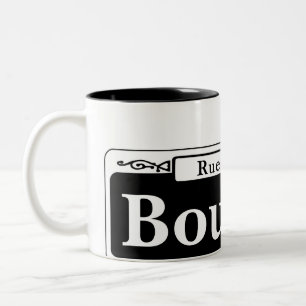 Bourbon-St., New- OrleansStraßenschild Zweifarbige Tasse