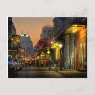 Bourbon-Straßen-Sonnenuntergang-Postkarte Postkarte