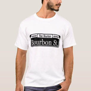Bourbon-Straßen-Zeichen-Shirt T-Shirt
