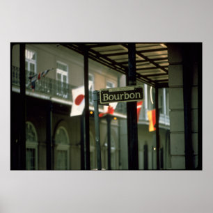 Bourbon-Straßenschild in New Orleans Poster