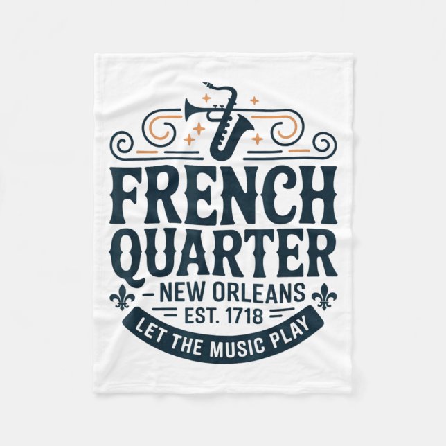Bourbon Street French Quarter New Orleans Mardi Gr Fleecedecke (Vorderseite)