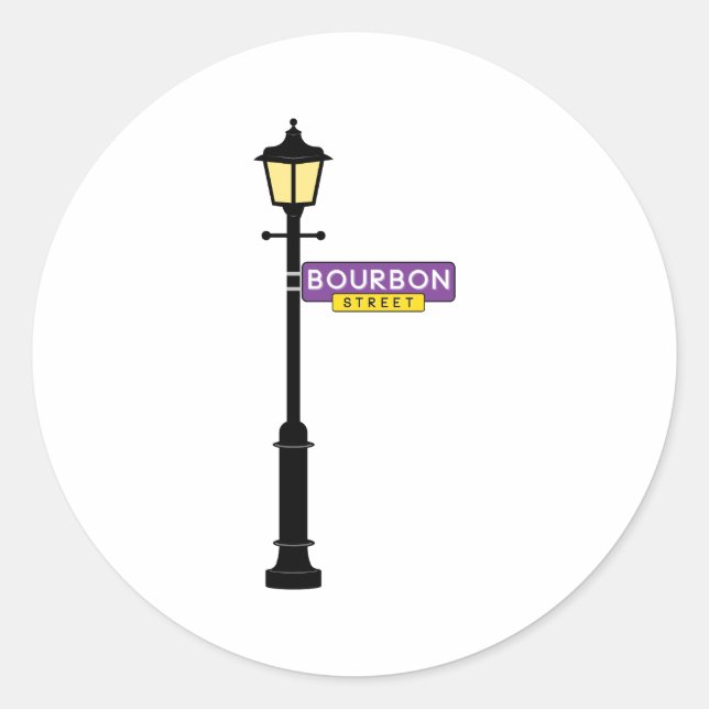 Bourbon Street Runder Aufkleber (Vorderseite)