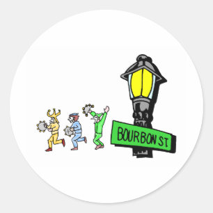Bourbon Street Runder Aufkleber