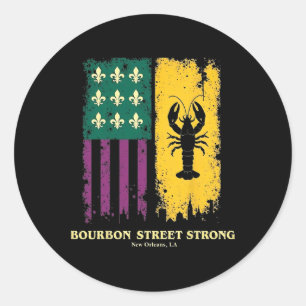 Bourbon Street Strong New Orleans Prix Crawfish m Runder Aufkleber