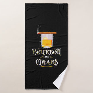 Bourbon und Zigarren Badehandtuch