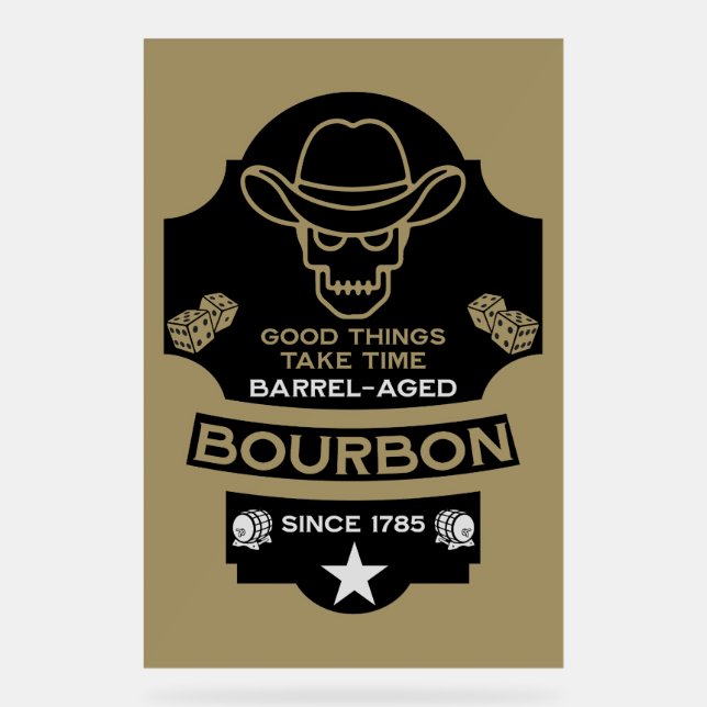 Bourbon Whiskey Art Acrylschild (Vorderseite)