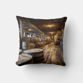Bourbon Whiskey Rickhouse Throw Pillow Kissen