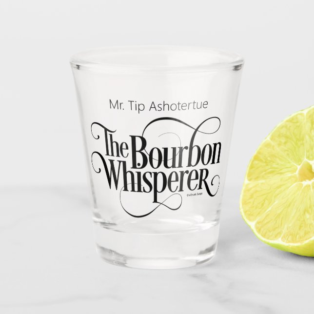 BourbonWhisperer (personalisiert) Schnapsglas (Vorderseite)