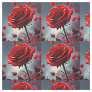 Bourgeons de rose rouge délice, Tissu