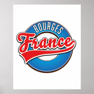Bourges Frankreich Vintage-Logo. Poster