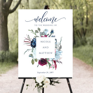 Bourgogne, Berry & Blue Mariage Affiche de bienven