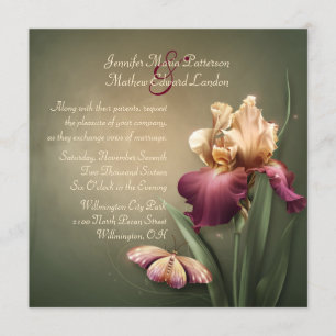 Bourgogne et Faire-part de mariage Cream Iris